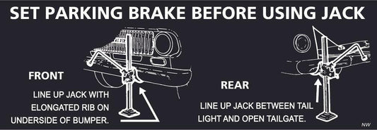Set Parking Brake Before Using Jack
