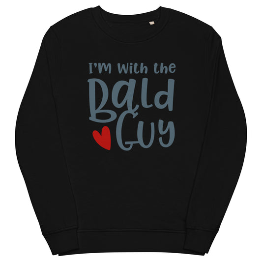 Stay stylish and environmentally-friendly with our I'm With The Bald Guy premium unisex sweatshirt - the perfect blend of fashion and sustainability!