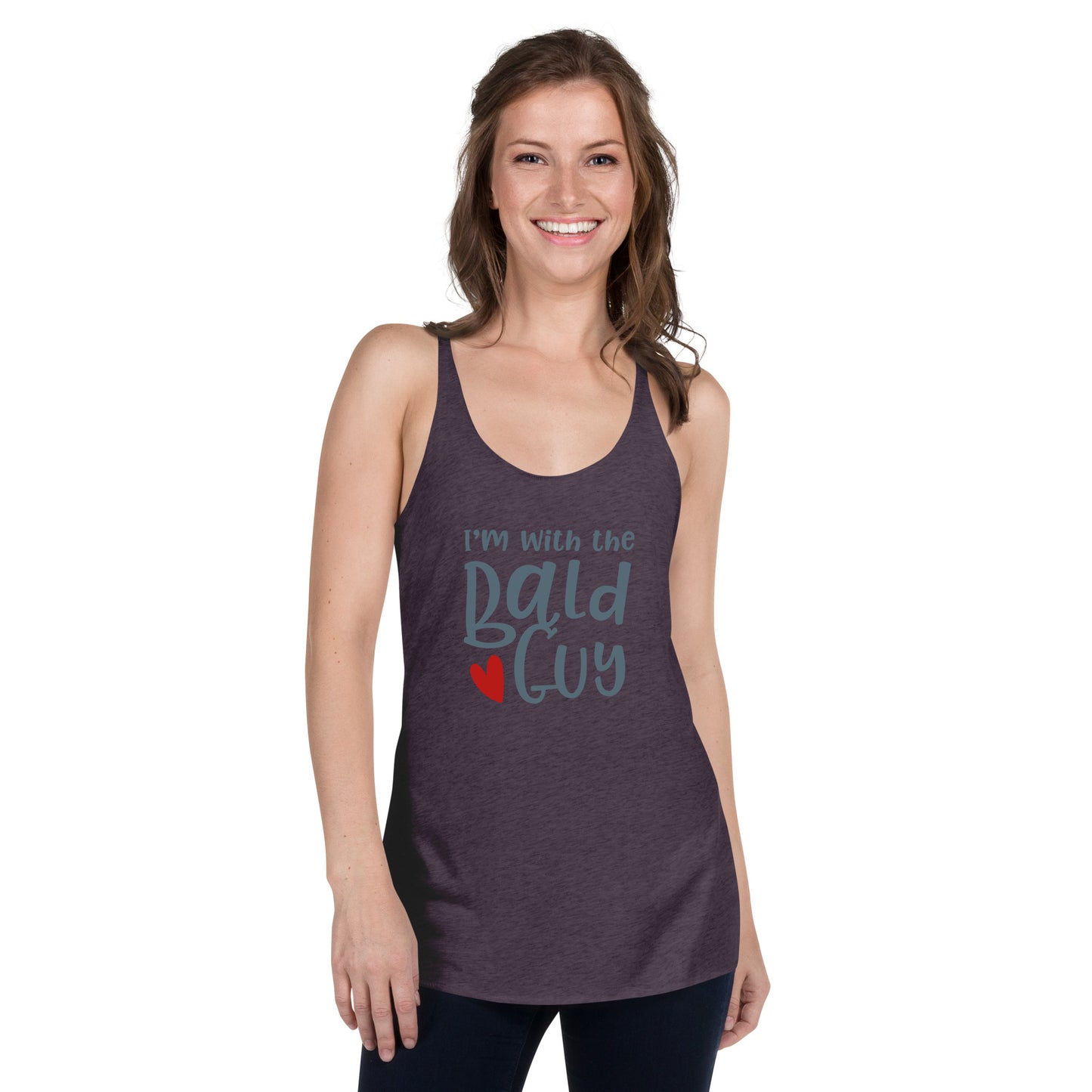Stand proud wearing I'm With The Bald Guy Women's Racerback Tank Top! - Next Level 6733
