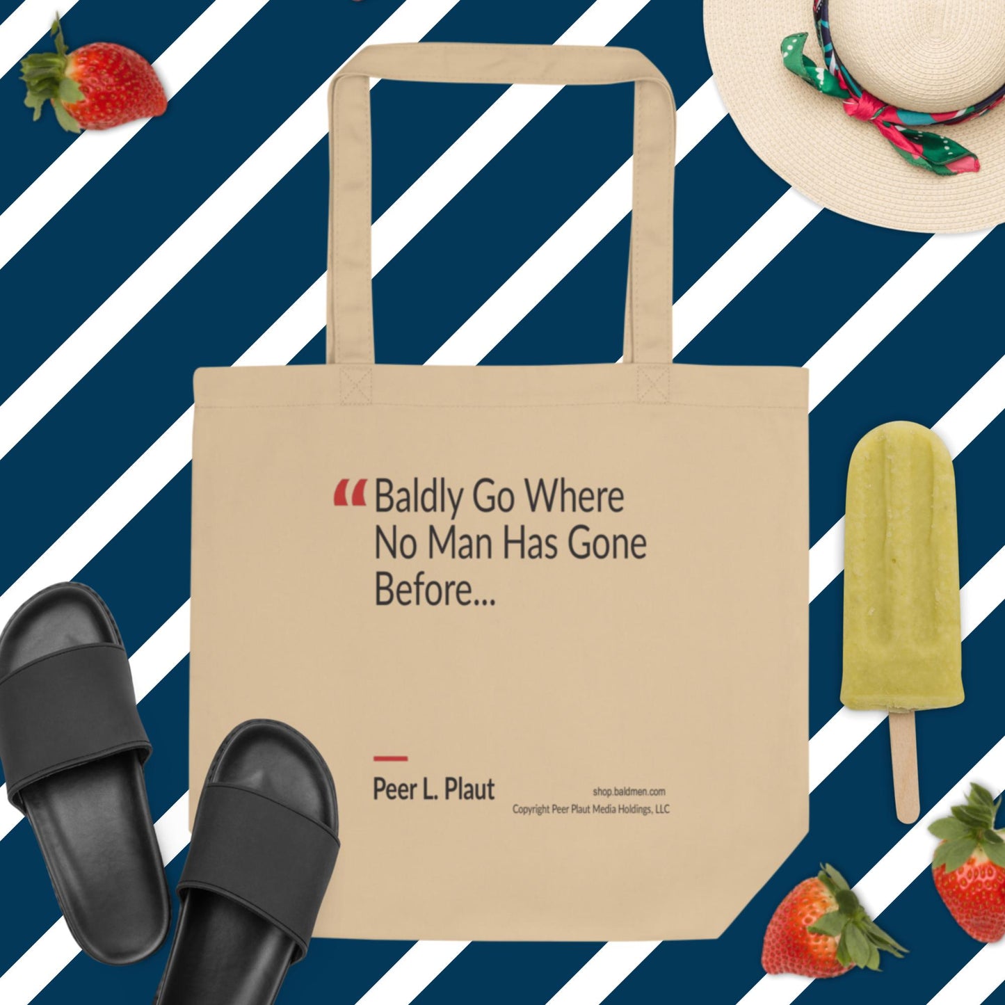 Carry Your Adventures in Style with Baldly Go Where No Man Has Gone Before Tote Bag - the perfect accessory for any eco-conscious individual.