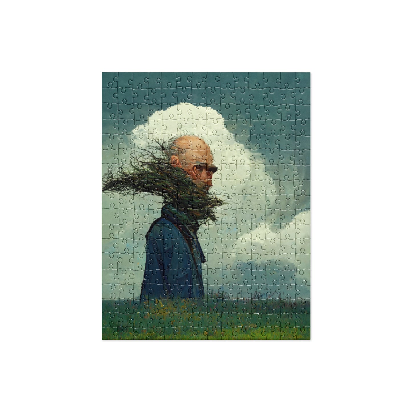 Bald Guy  in Storm Clouds - Puzzle