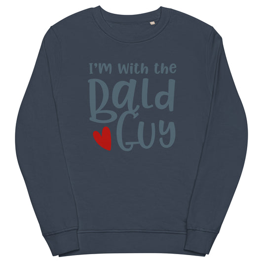 Stay stylish and environmentally-friendly with our I'm With The Bald Guy premium unisex sweatshirt - the perfect blend of fashion and sustainability!