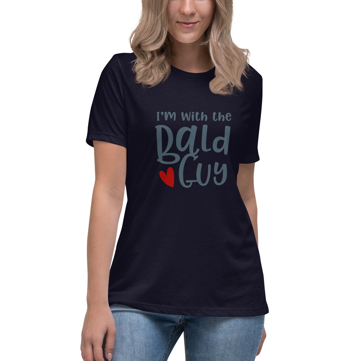 I'm With The Bald Guy Women's Relaxed T-Shirt - Bella + Canvas 6400